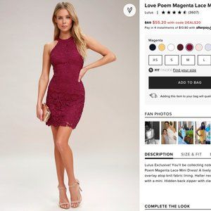 Lulu's Love Poem Magenta Lace Mini Dress
